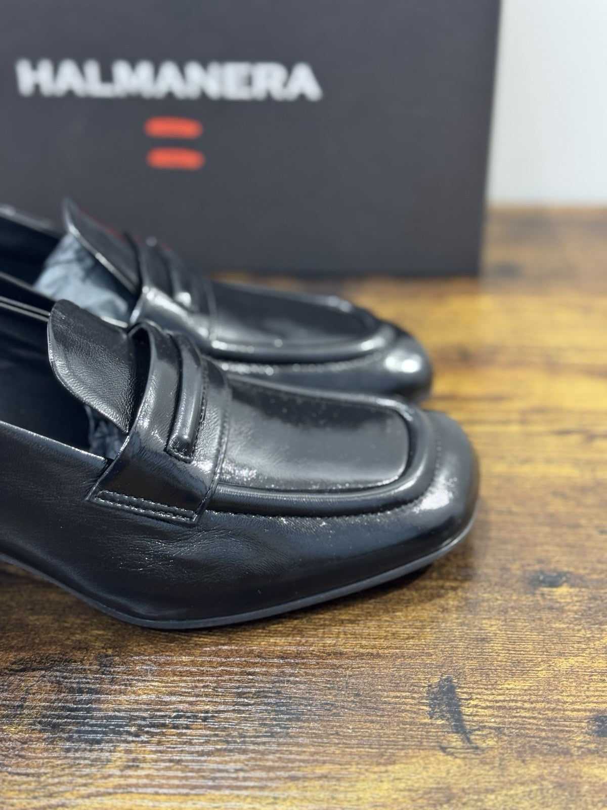 HALMANERA Mocassino   Pelle Nero  Con Tacco Luxury Made In Italy Donna 41