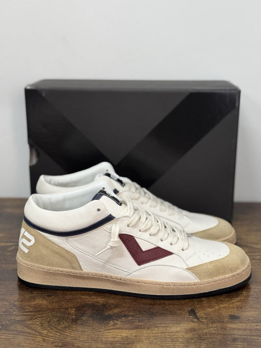4B12 Sneaker Play New   Pelle Navy Beige Casual Uomo 45