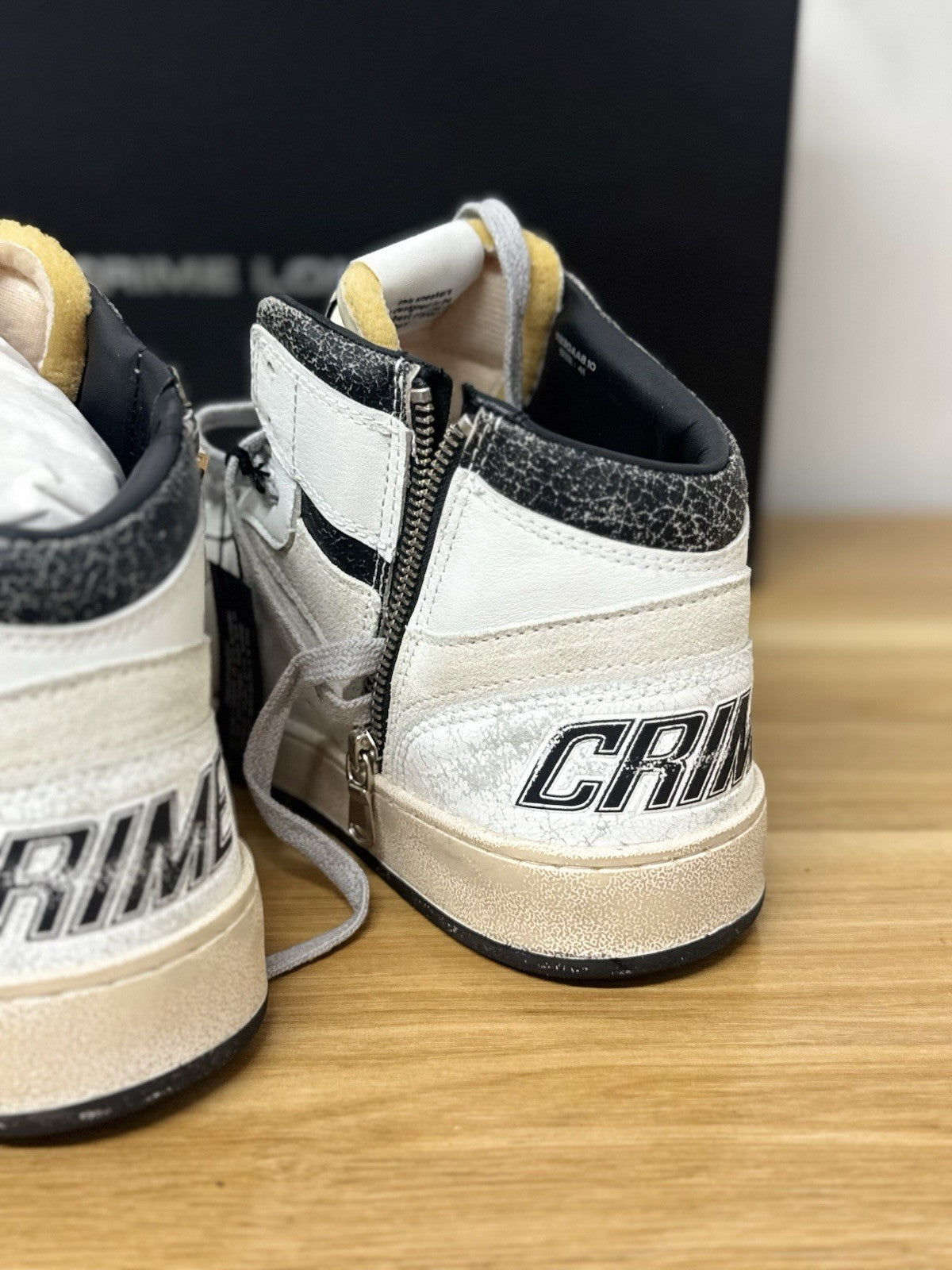 Crime London Sneaker Chelsea Casual Mid Pelle Bianca Uomo 41