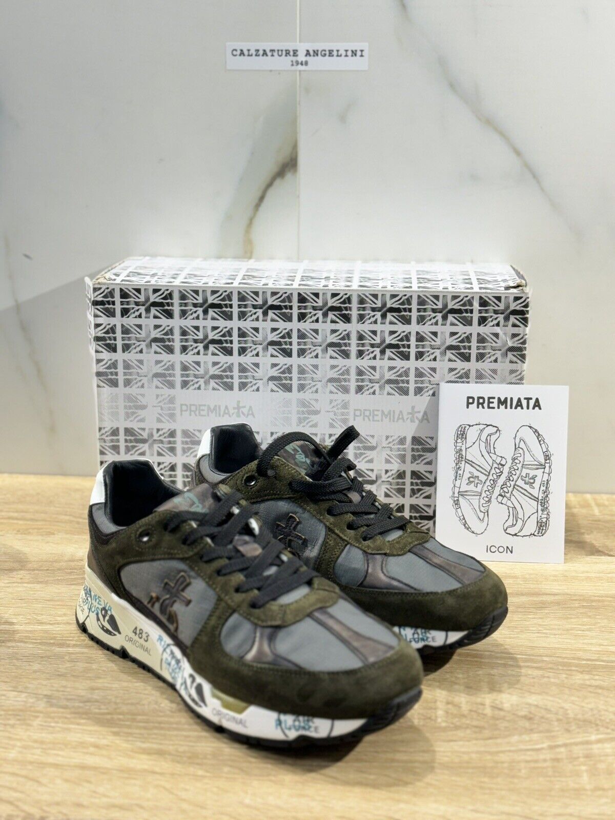 Premiata Mase    Sneaker Uomo Pelle Verde  Casual Sneaker Premiata Uomo 40