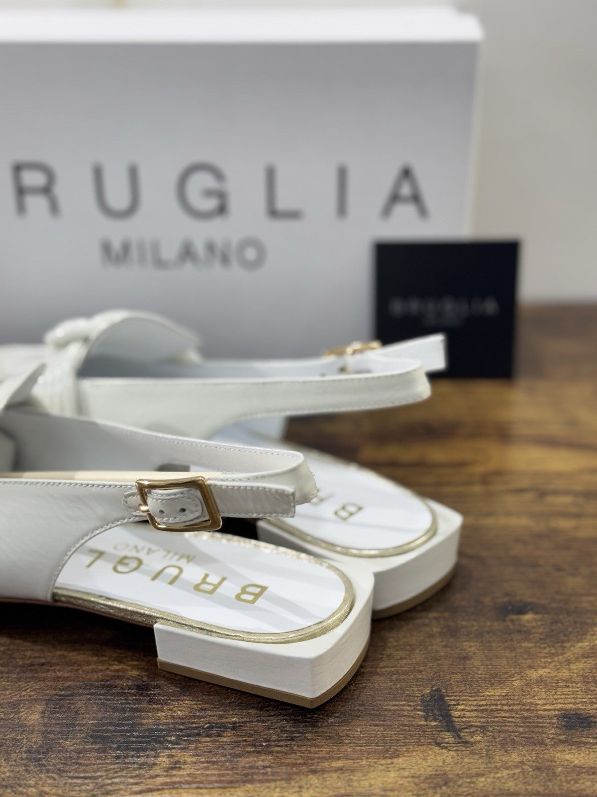 Bruglia Milano Slingback Bianco   Pelle  Top Quality Scarpe Donna 39