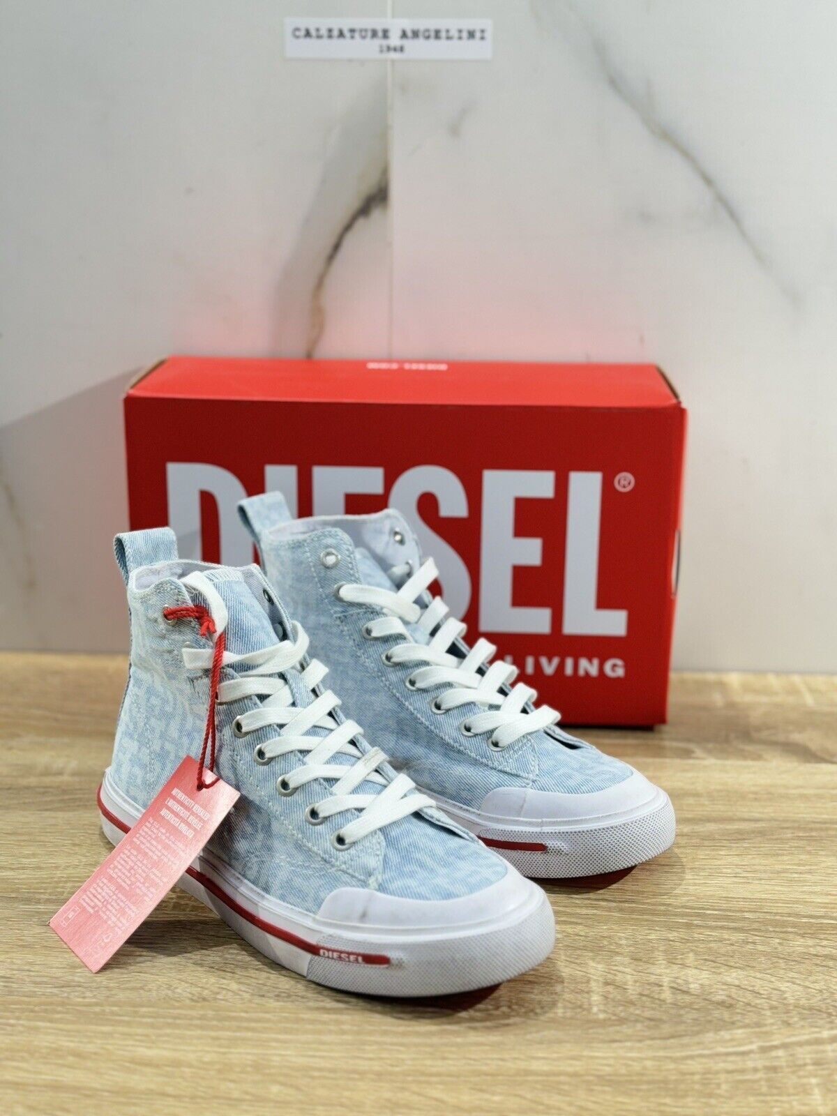 Diesel Sneaker Donna Athos Mid Ice Blue Casual Cotton Extra Light 41