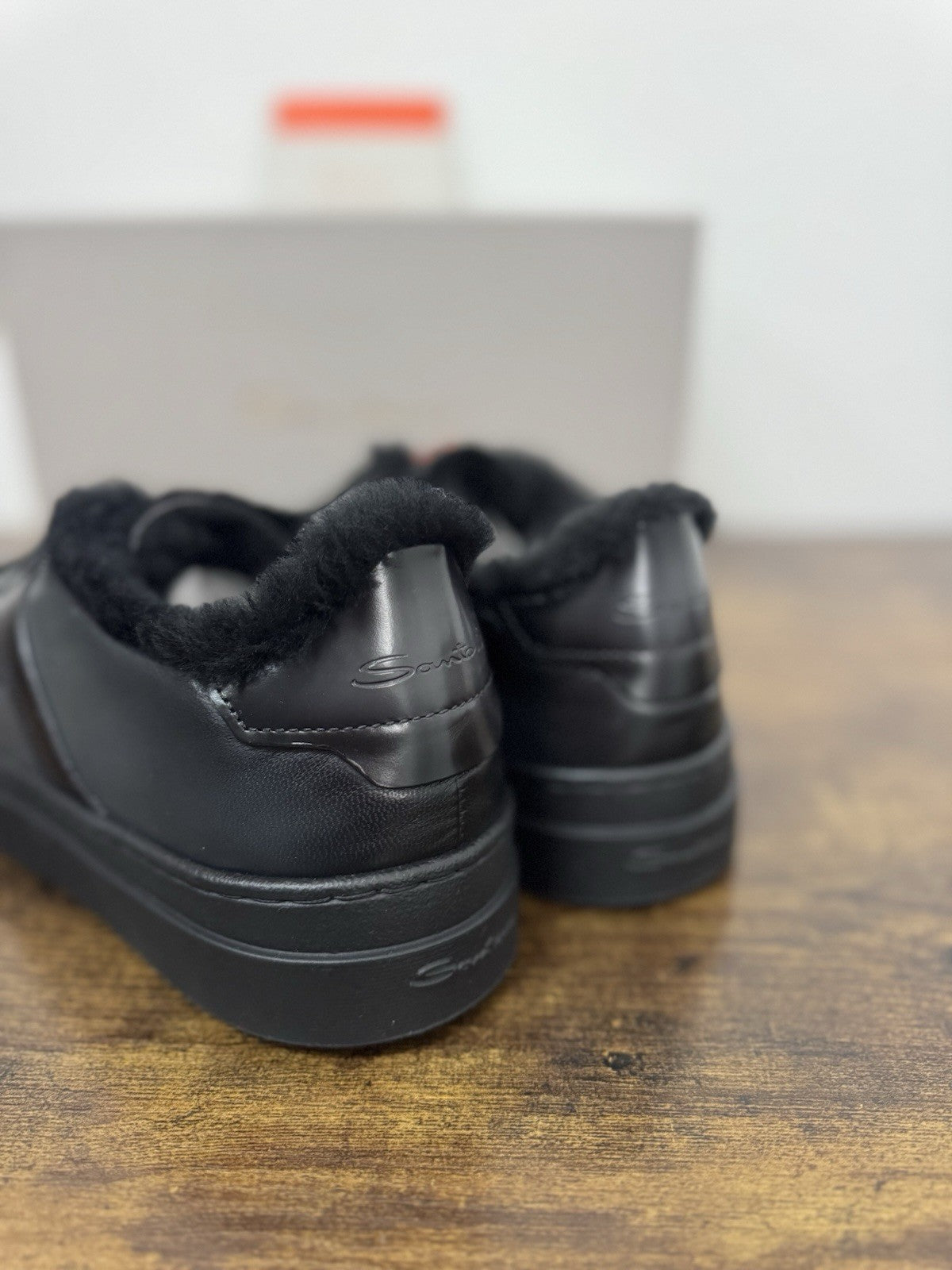 Santoni Sneaker Pelle Grey Fur Interna Luxury Scarpa Santoni Uomo 42