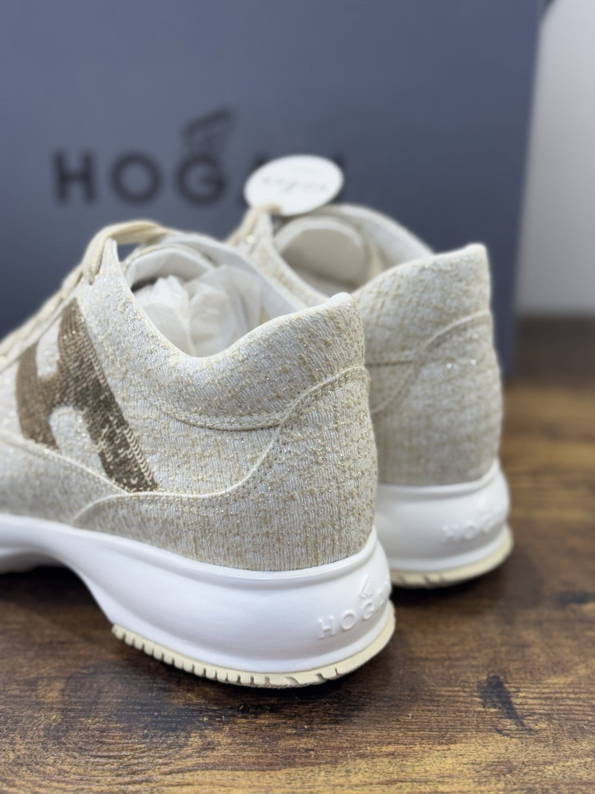 Hogan Interactive Pelle Crema Pailettes  Casual Hogan Donna 37