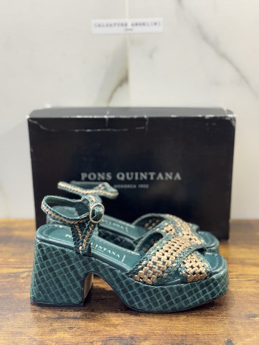 Pons Quintana Sandalo Pelle Blu Petrolio  Casual Pons Quintana Donna 37