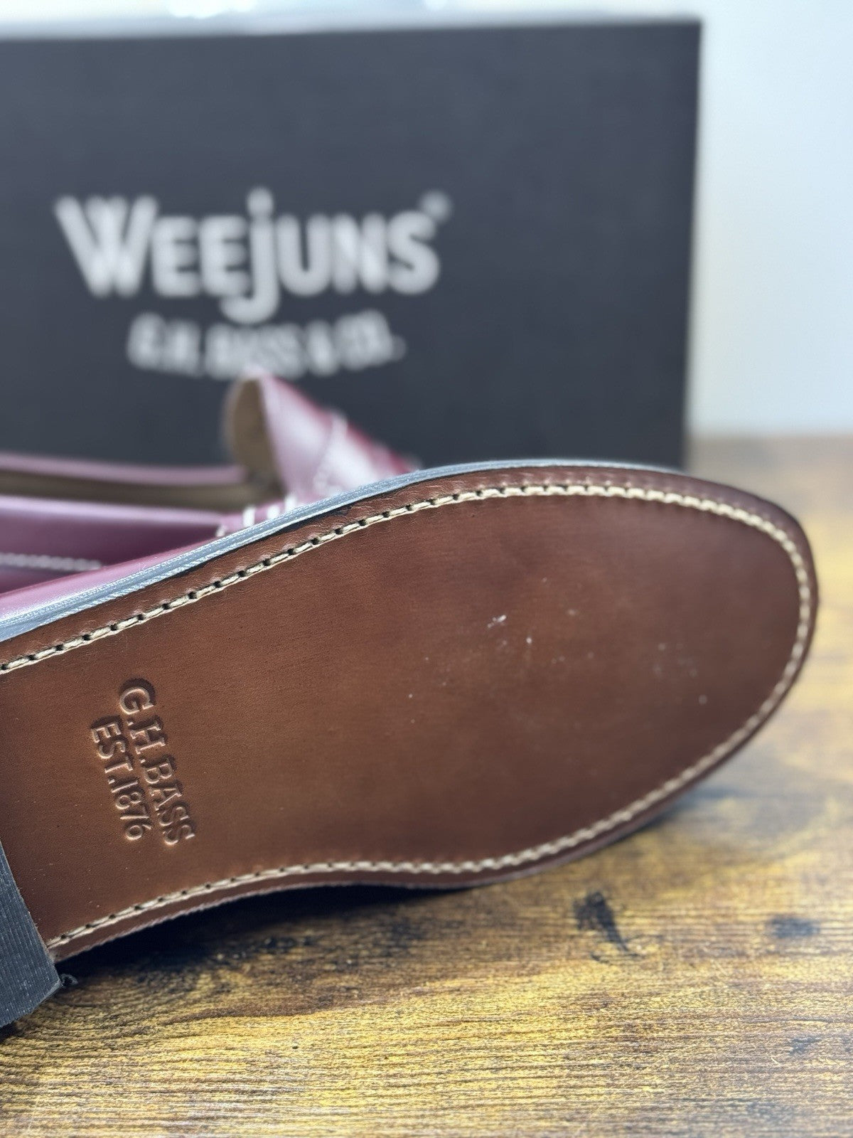 G.H BASS & Co Mocassino Pelle Wine Heritage Uomo 44.5 