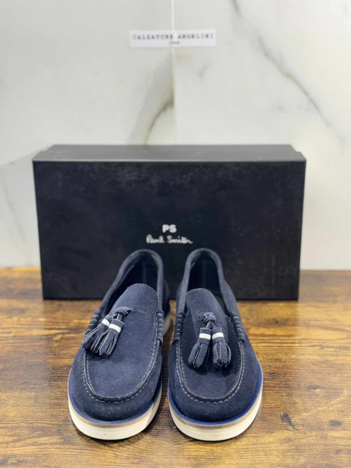Paul Smith Mocassino Uomo Nappine In Suede Blu Casual Luxury Men Shoe 41