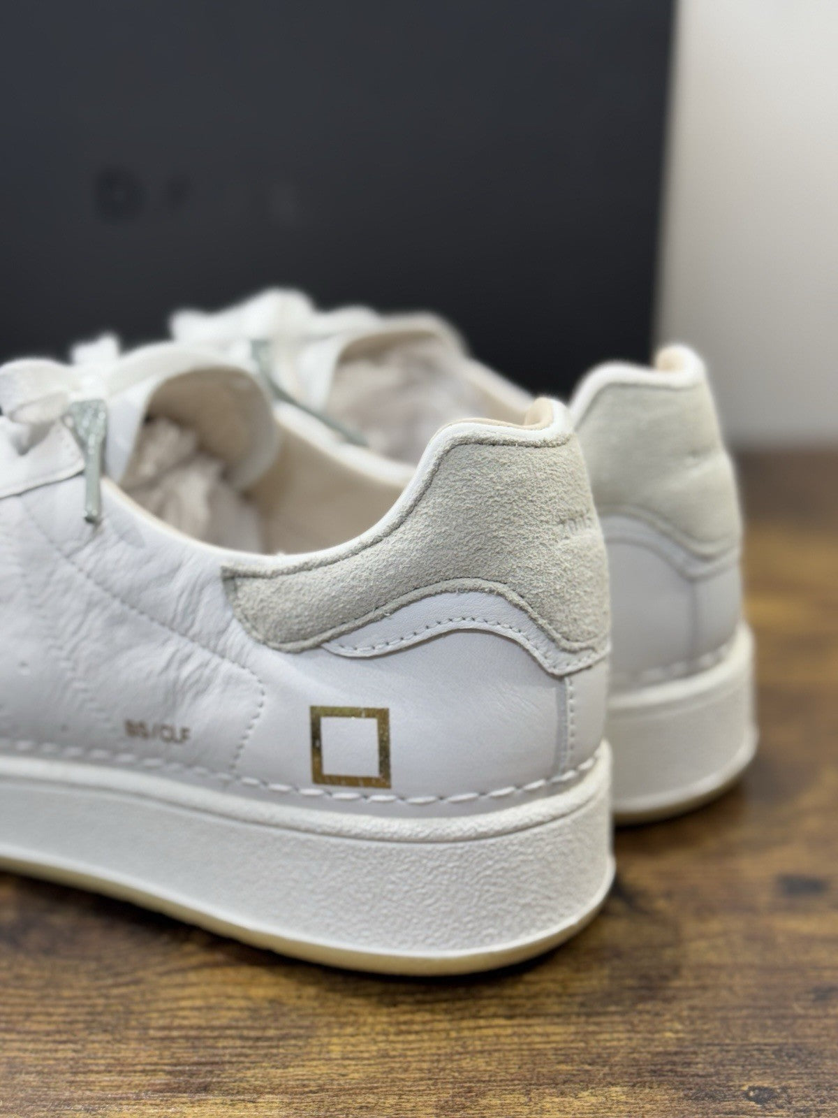 D.A.T.E Kdue BASe Sneaker Pelle Bianco  Casual Uomo 43