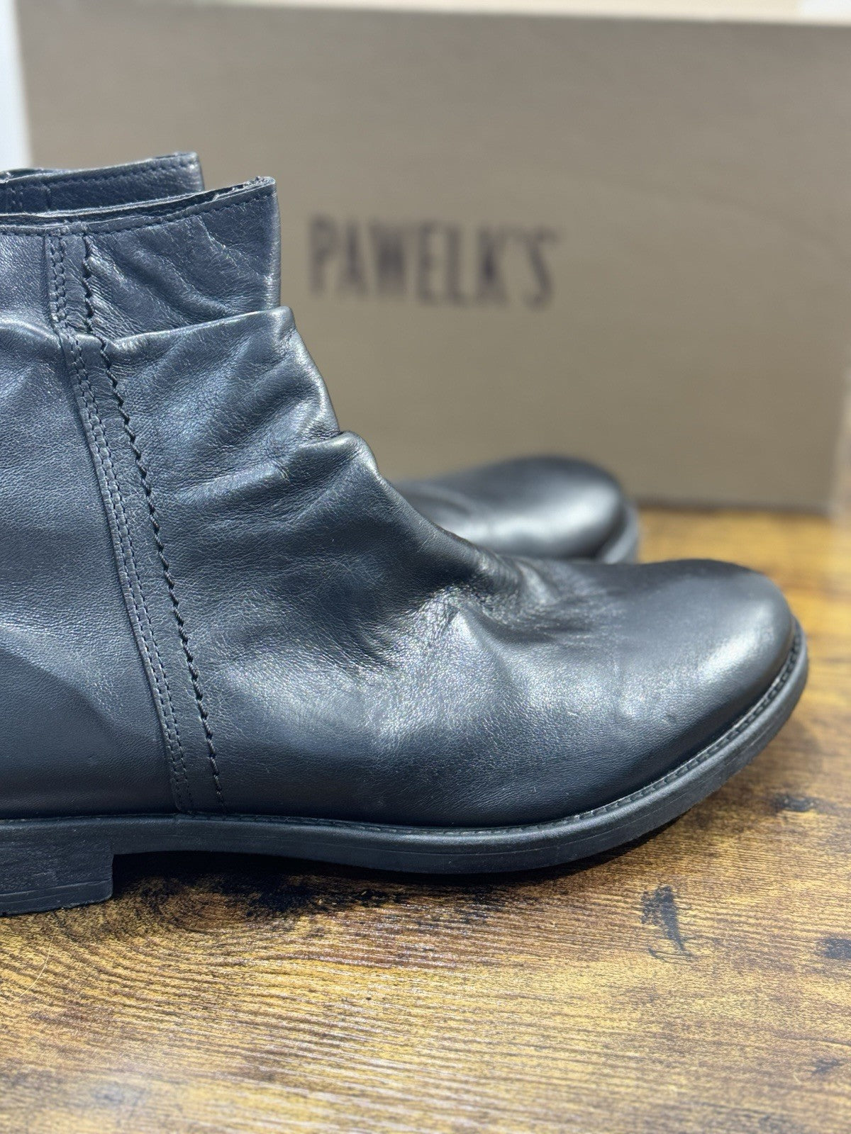 Pawelk’s Chelsea Boot Uomo Pelle Nera Hand  Made In Italy 40