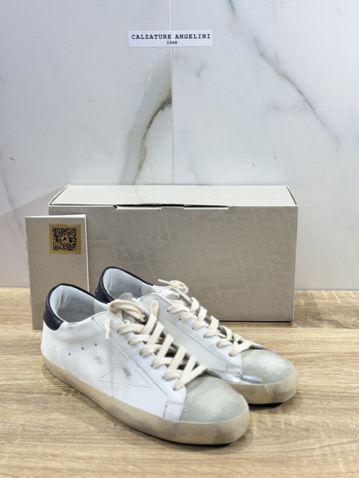 Golden Goose Sneaker Uomo Super Star Bianca Pelle Luxury Men Sneaker 42