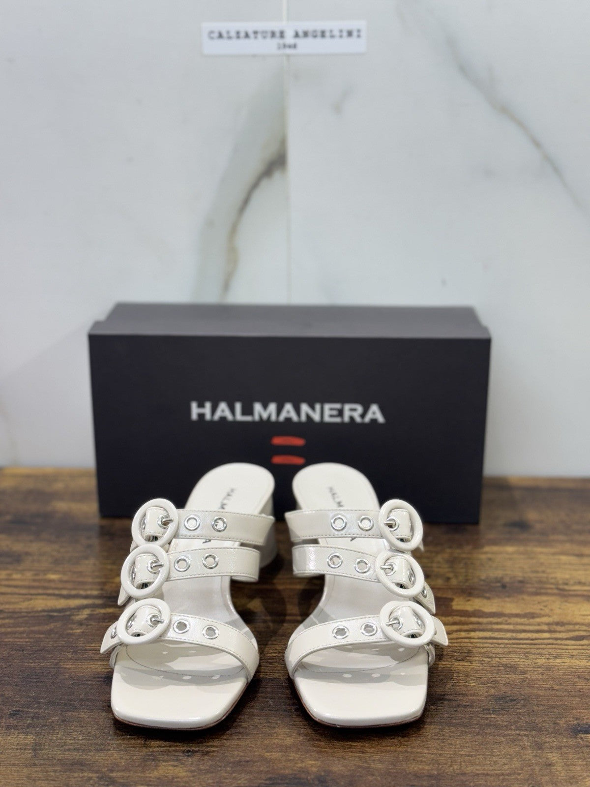 Halmanera Sandalo Pelle Roccia Con Tacco Top Quality Donna 41