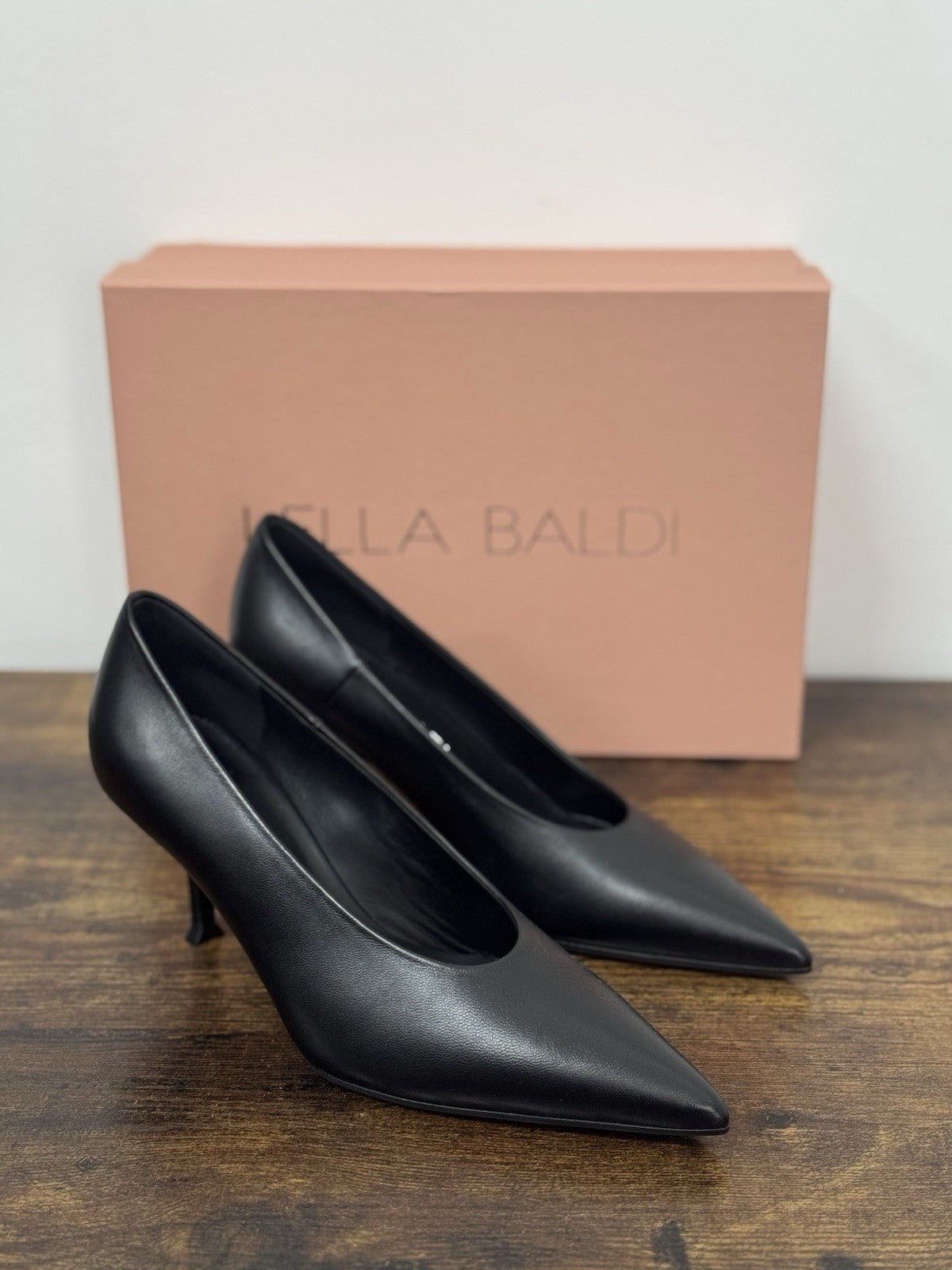 Lella Baldi Décolleté Pelle Nero Con Tacco Casual Donna 39