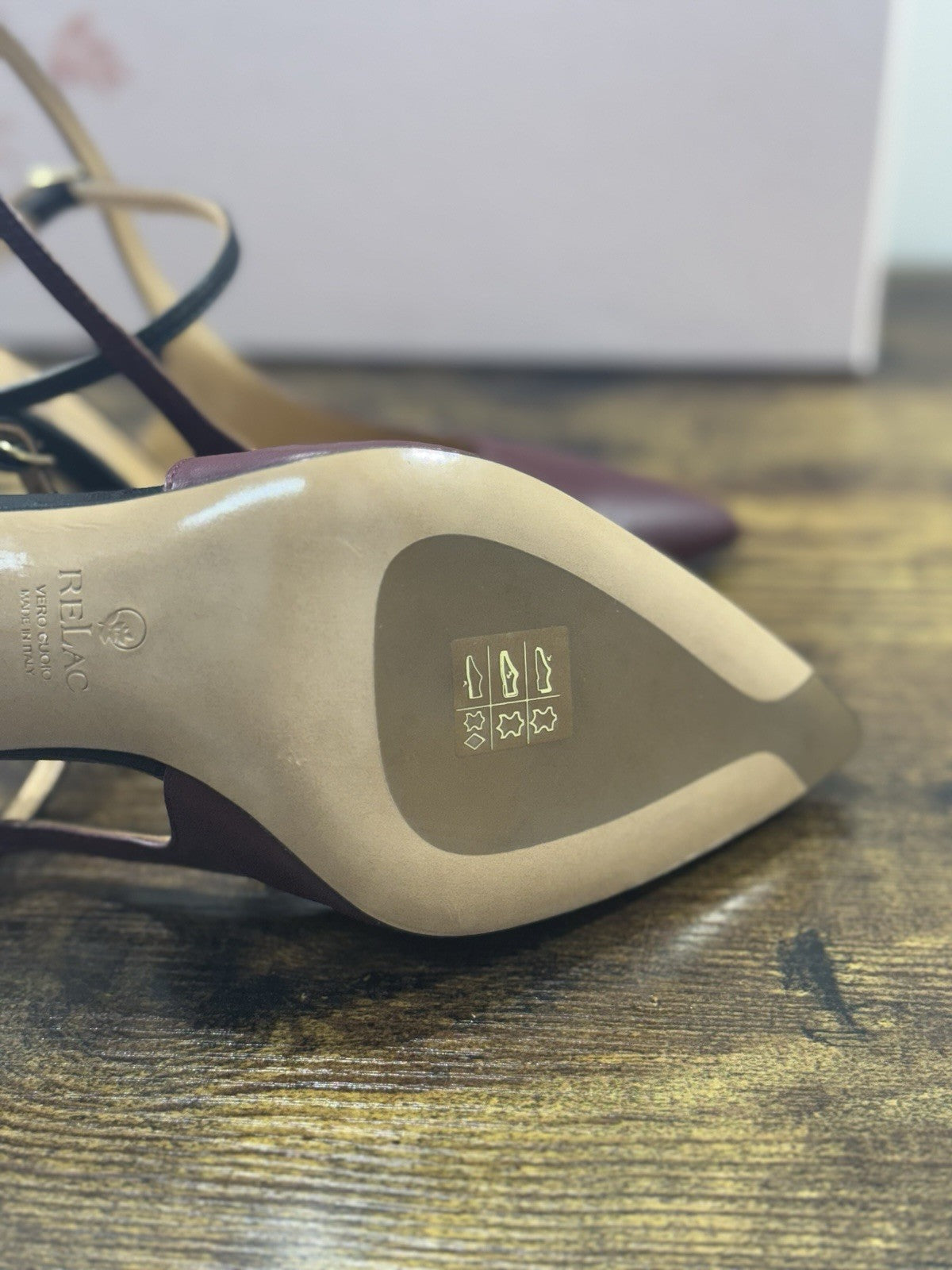 Relac  Décolleté  Sling Back Pelle Barolo  Luxury Made In Italy Donna 38