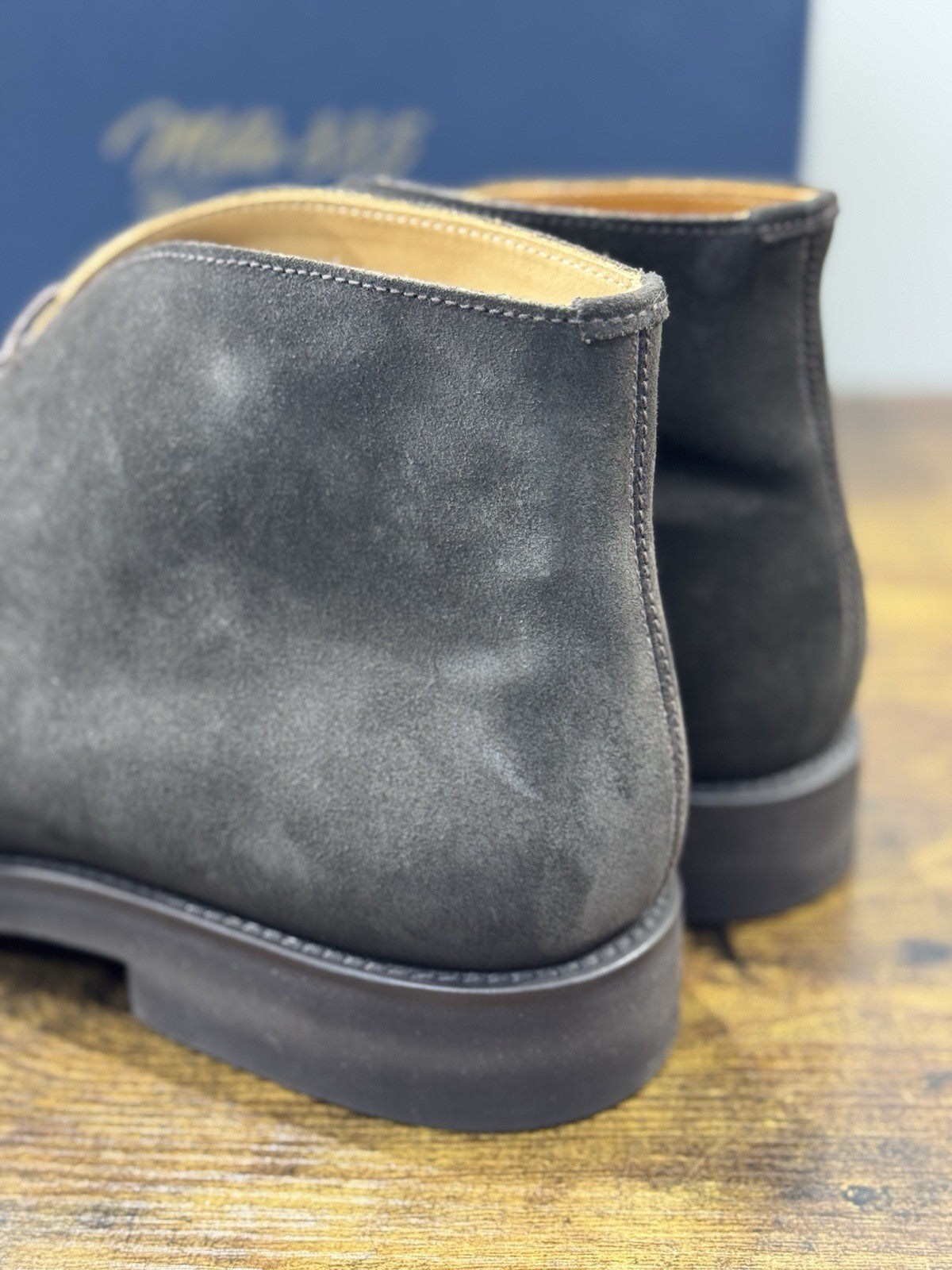 Mille 885 Polacchino    Suede T Moro   Fatto A Mano In Italia Uomo 45