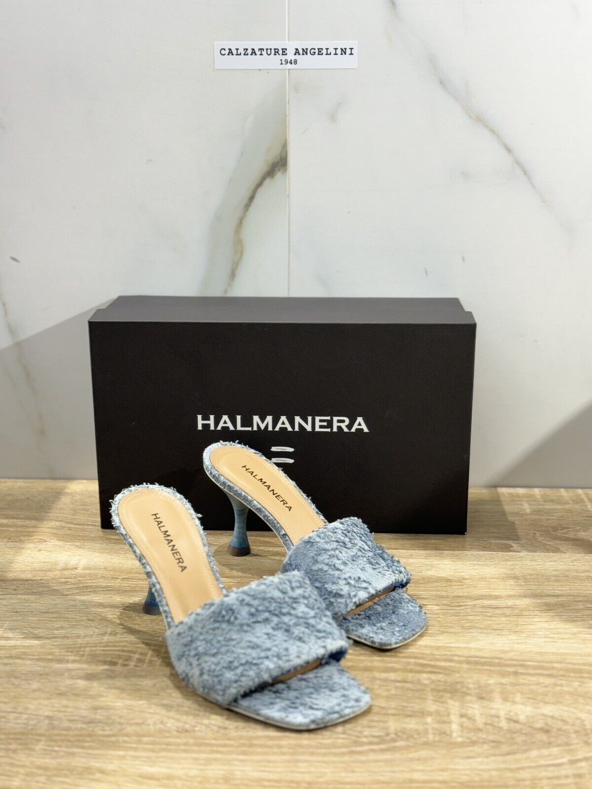 Halmanera Sandalo Donna Dana  In Pelle Blu  Luxury Shoes 37