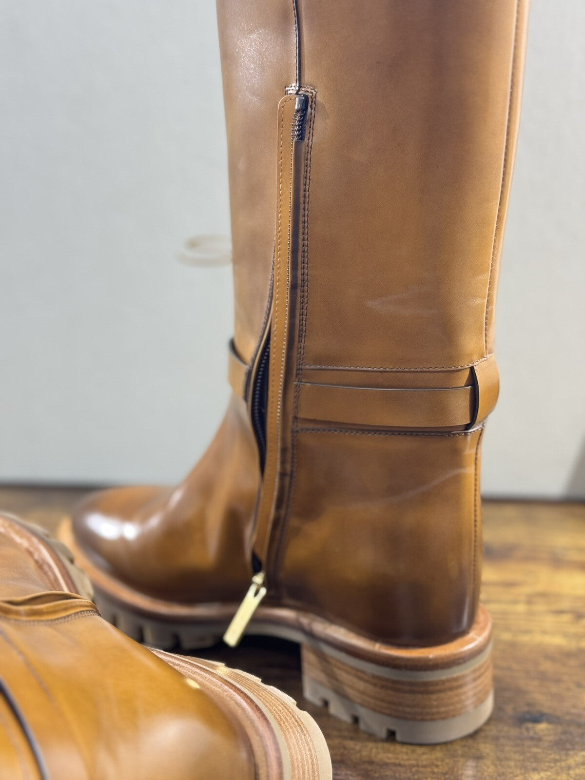 Santoni Stivali Donna In Pelle  Cuoio  Luxury Woman Boot Santoni 37.5