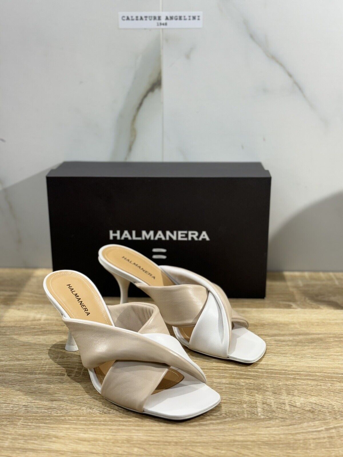 Halmanera Sandalo Donna Zena  In Pelle Lino  Luxury Shoes 41