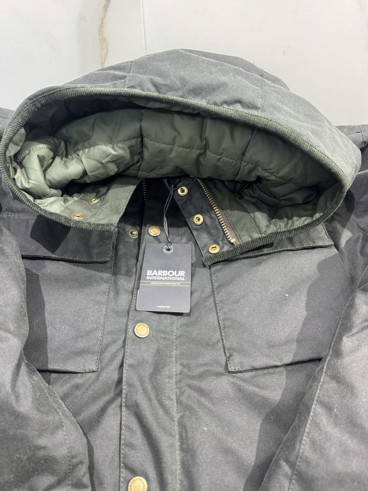 Barbour International Giacca Cerata Longwell Verdone Casual Uomo L
