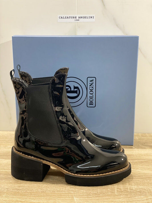 GP Bologna Chelsea boot donna vernice Nero casual boot cipria 41