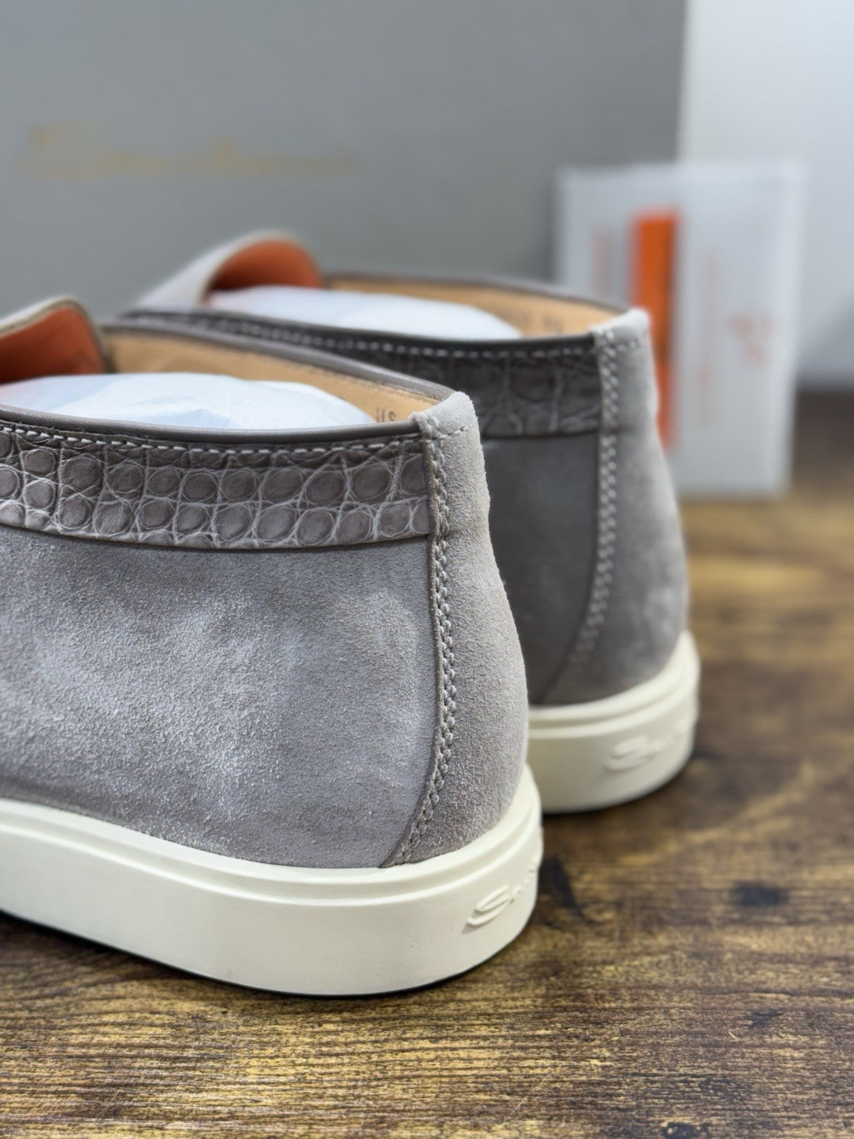 Santoni Polacco Open Walk Suede Beige   Luxury Santoni Uomo 46