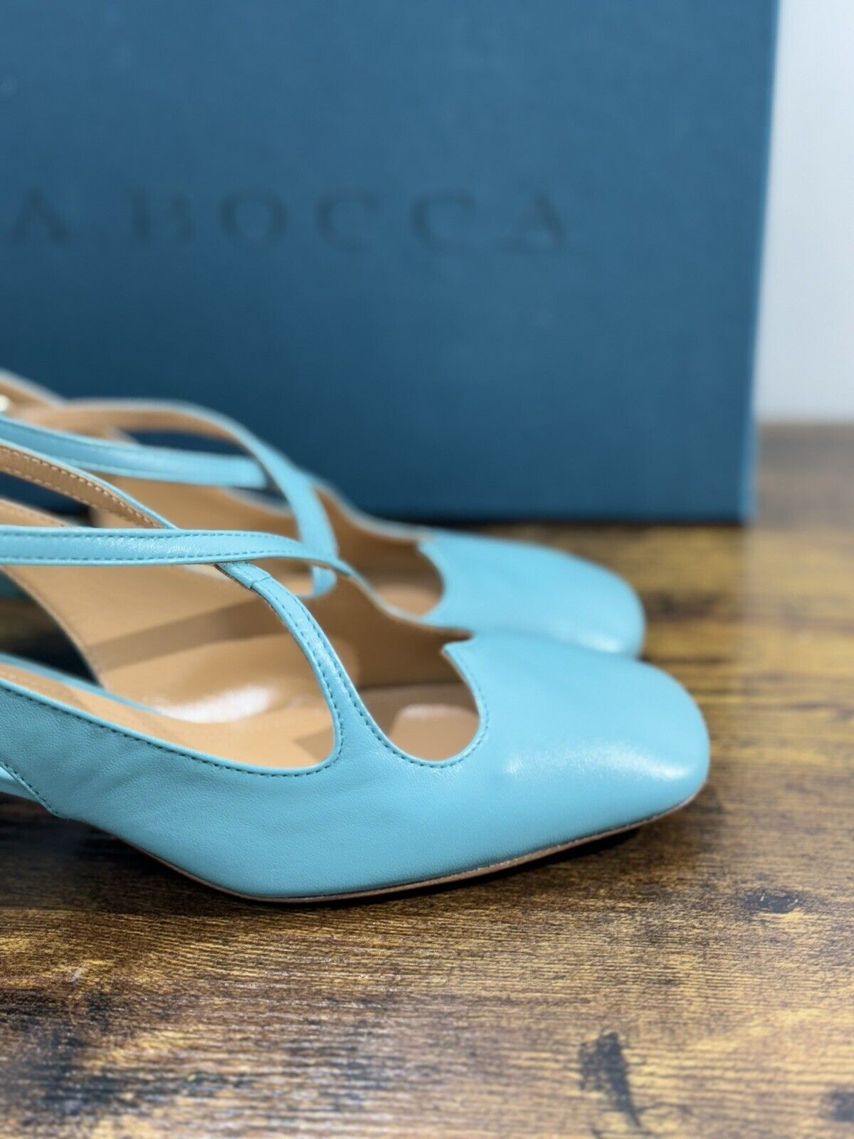 A.Bocca Two For Love Scarpa Donna Pelle   Turchese  Con Tacco Luxury Handmade 36