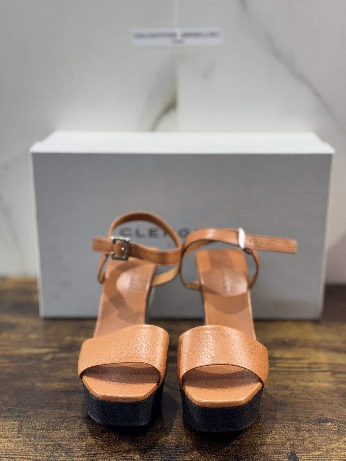 Clergerie Paris Sandalo Zeppa Pearl Pelle Cuoio Casual Donna 36.5