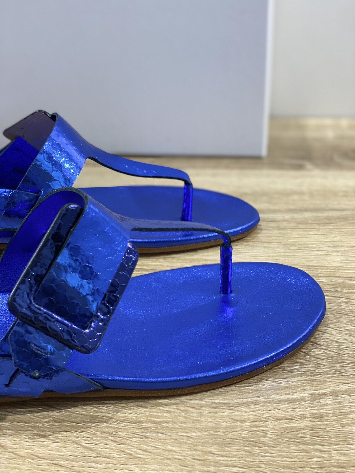 Del Carlo Sandalo Donna Dytt In Pelle Blu Luxury Woman Sandal 37