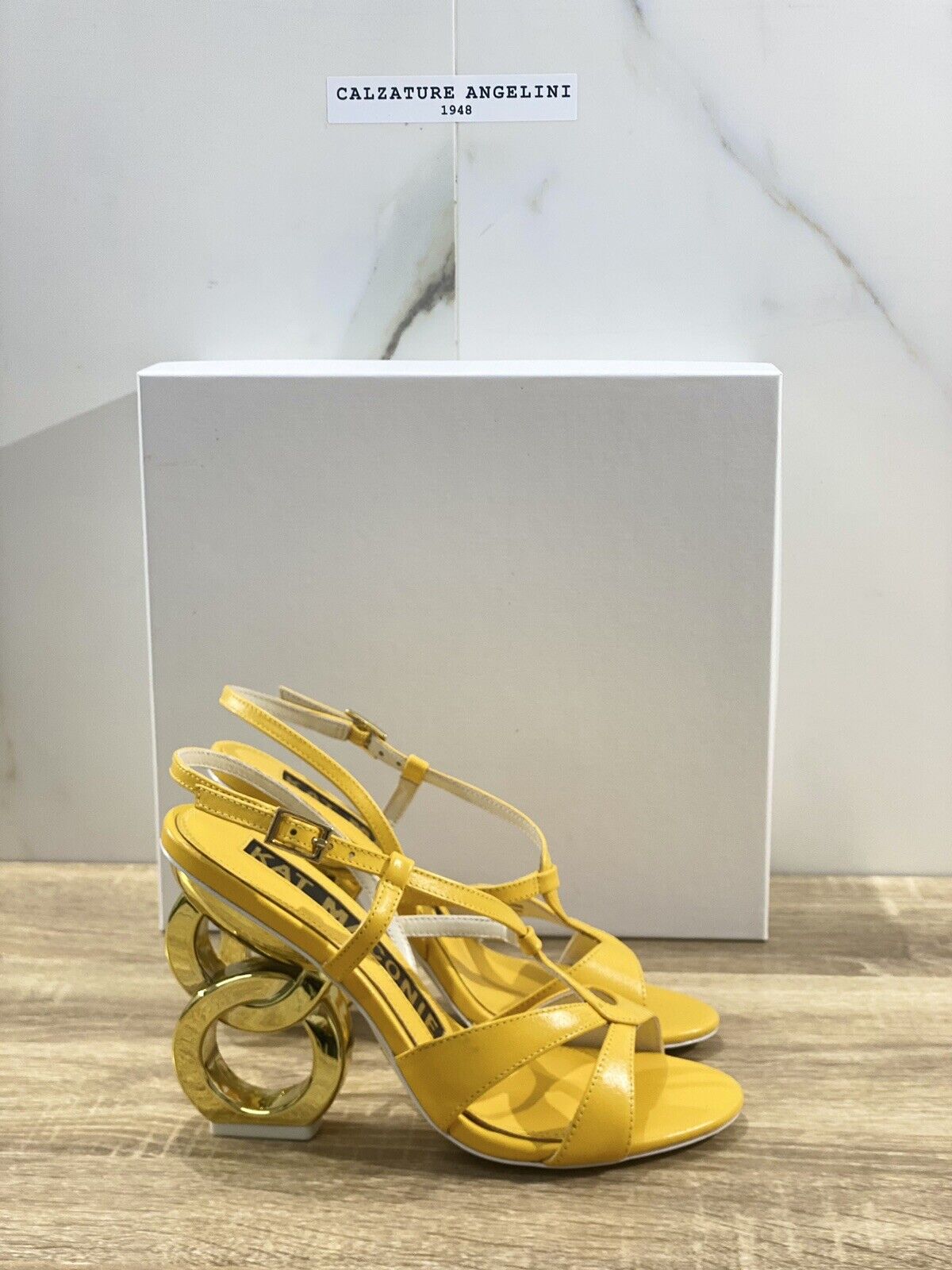 Kat Maconie Sandalo Donna Relie In Pelle Giallo Kat Maconie Heel Gold 37