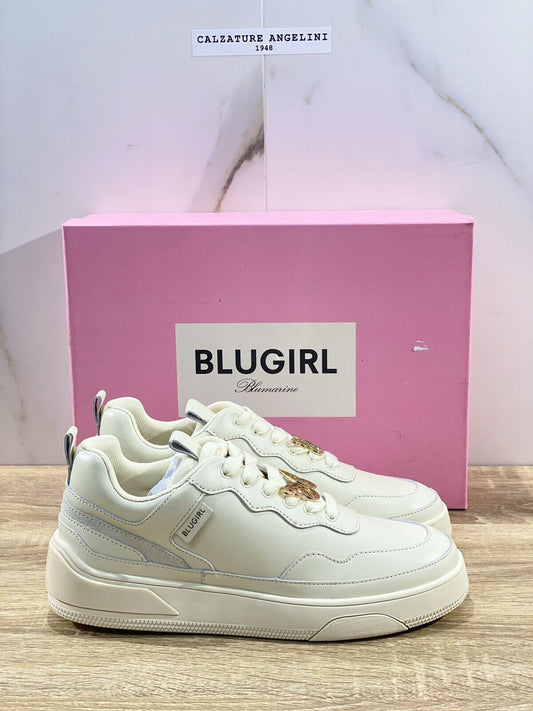 Blugirl Blumarine Donna sneaker Wow Pelle Sand casual shoes woman 37