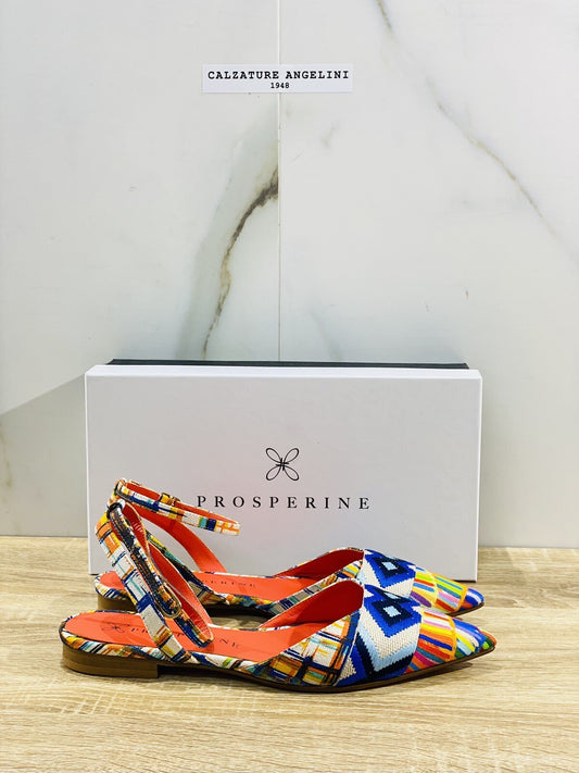 Prosperine Ballerina donna in Pelle E Tessuto Yuta Multicolor made in italy 38.5