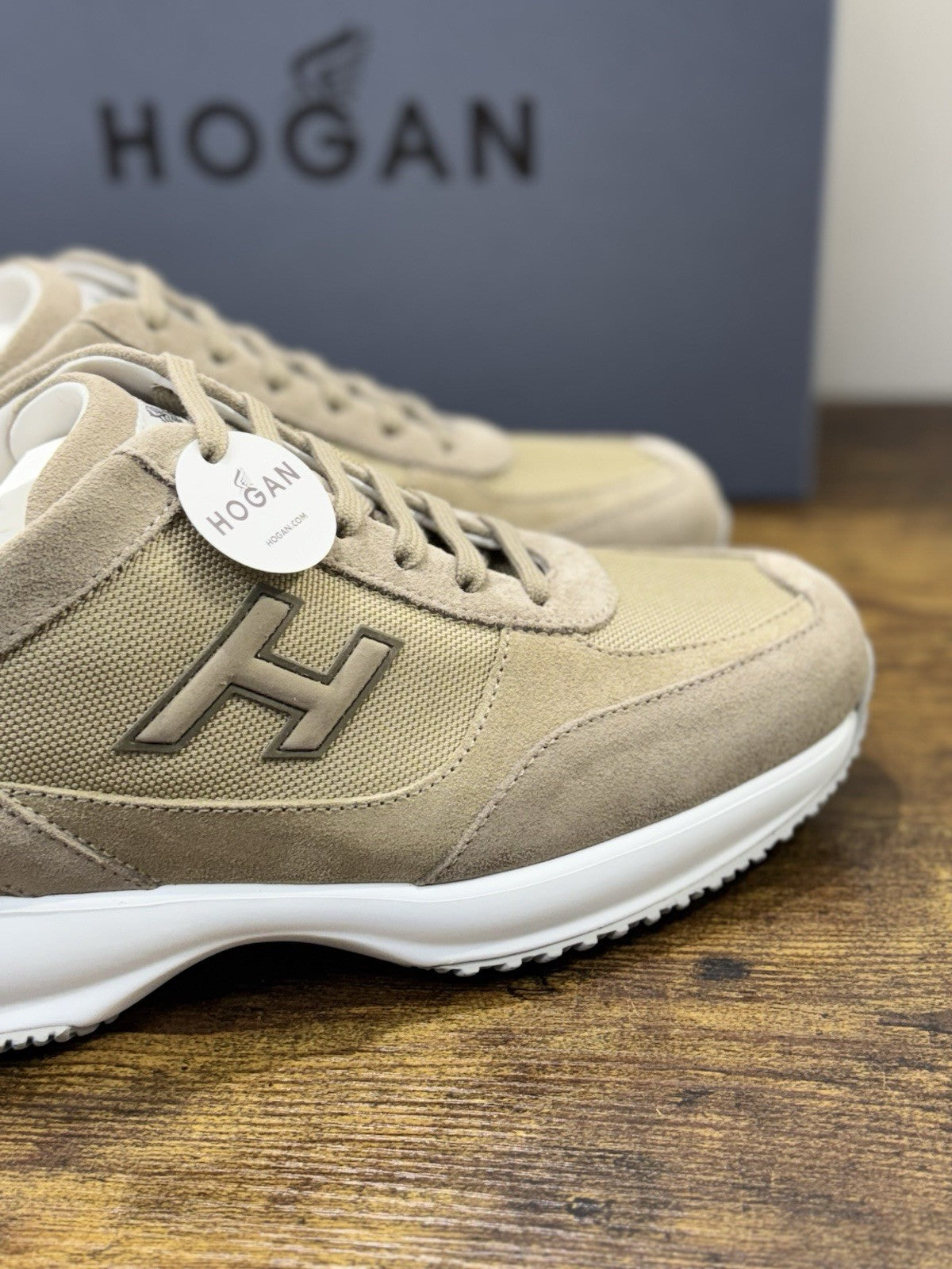Hogan Interactive Suede Beige Casual Scarpa Hogan Uomo 44