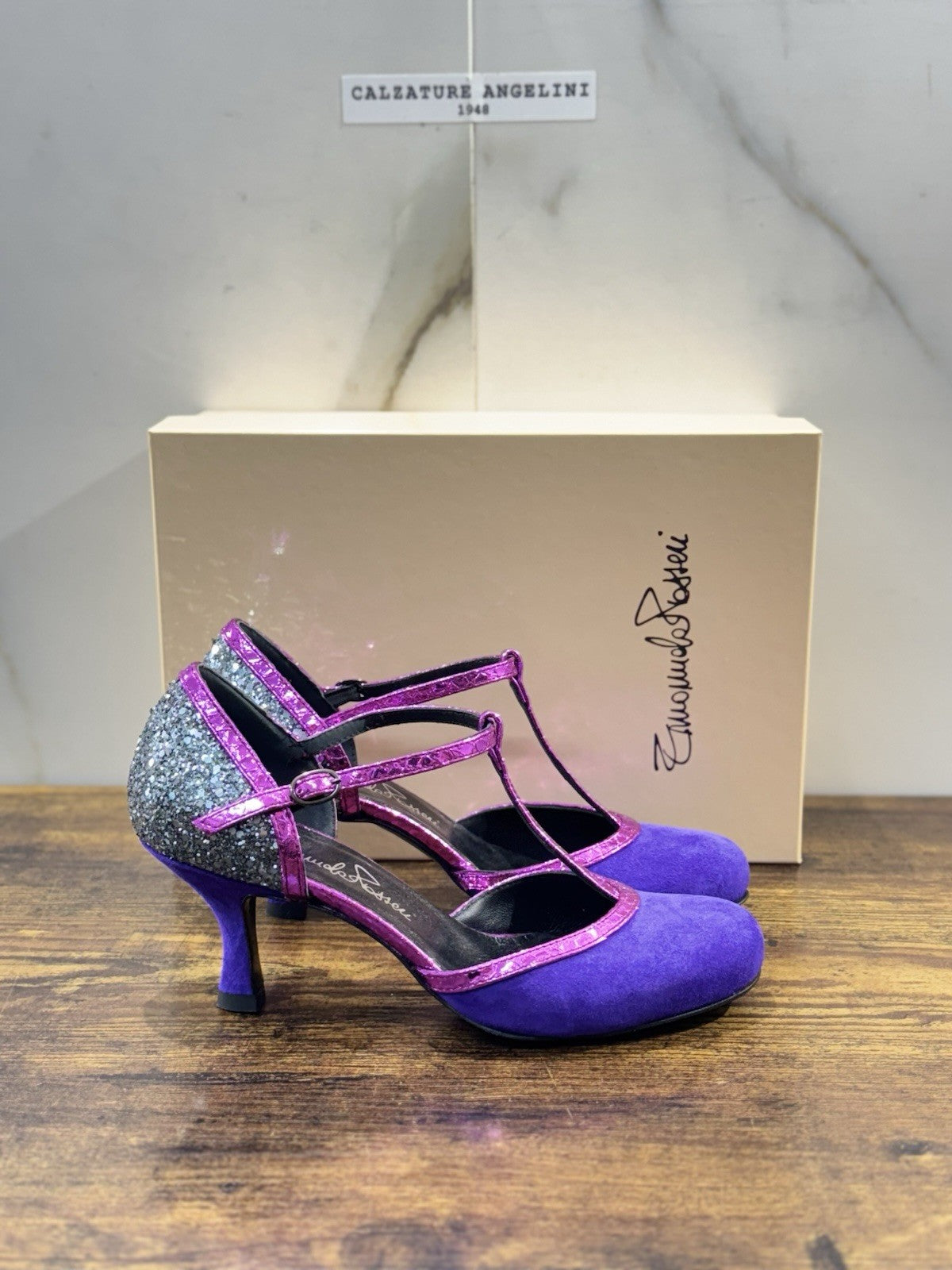 Emanuela Passeri Mary Jane Suede Viola Casual Scarpa Donna 37