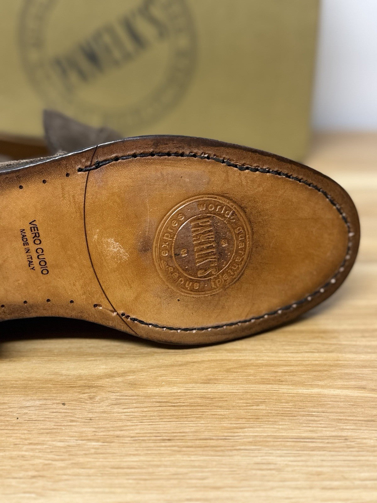 Pawelk’s Mocassino    Pelle Suede Cacao        Hand   Made  In Italy   Uomo 44