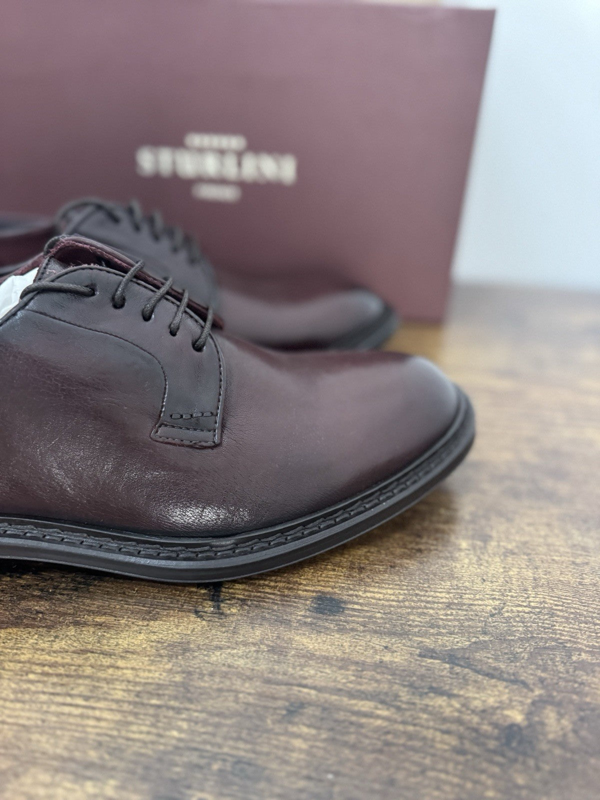 Sturlini  Derby Pelle Bordo’  Luxury Scarpa Uomo 43.5