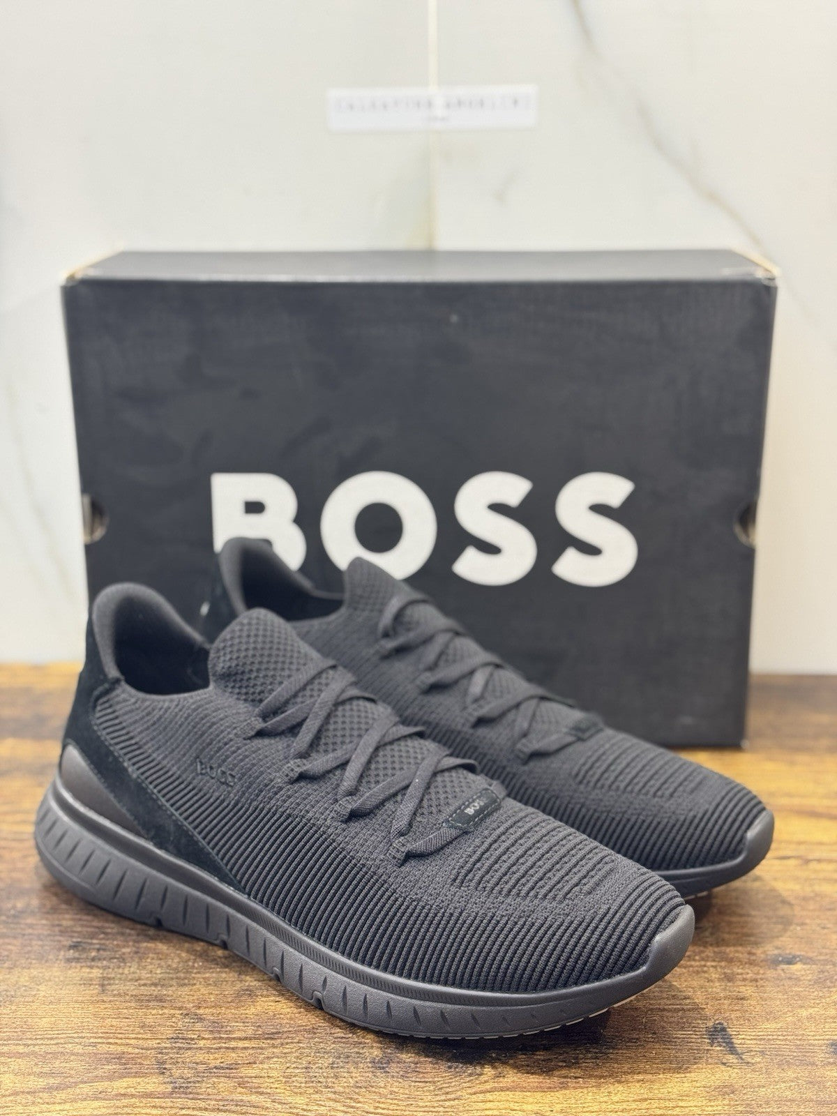Boss Sneaker Knit Nera Casual Scarpa Uomo Boss 45