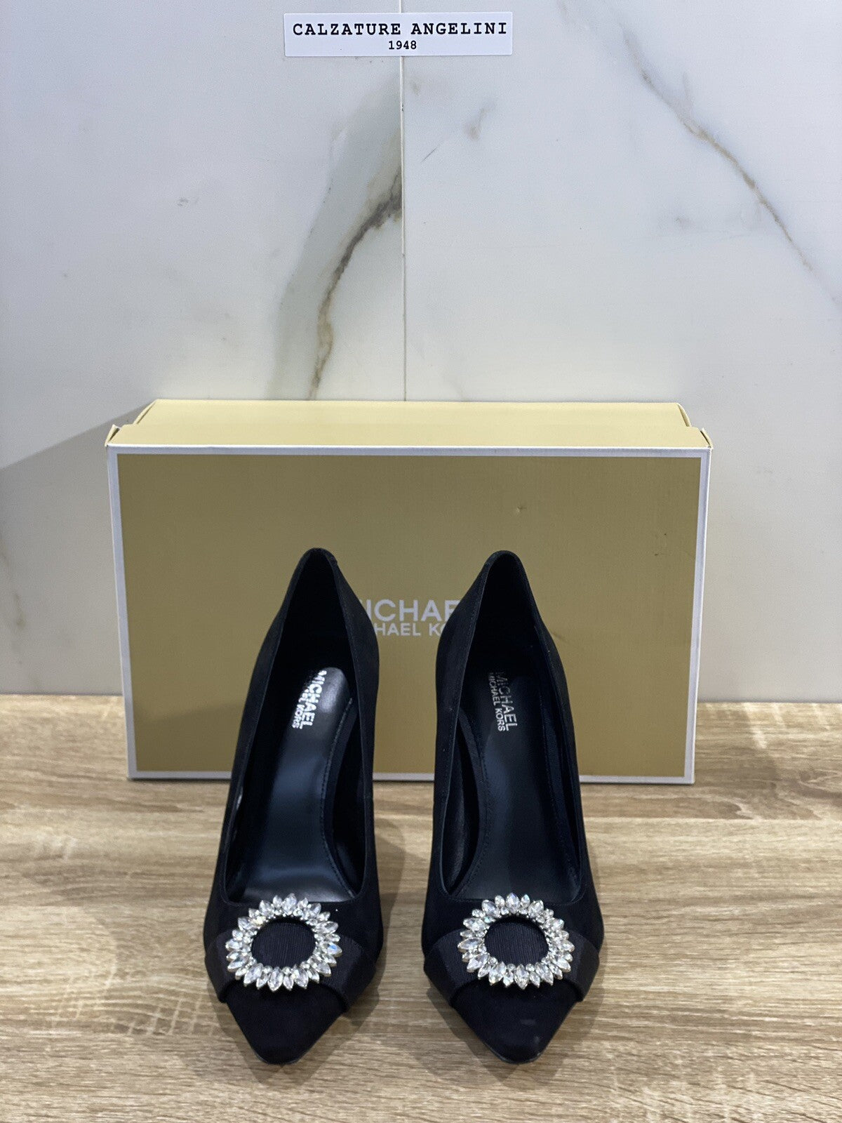 Michael Kors Decollete’ donna viola pump pelle suede nero luxury shoes 36.5
