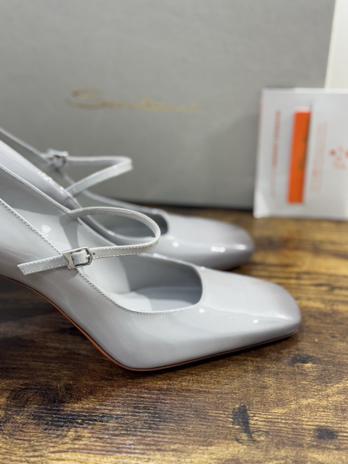 Santoni Décolleté Mary Jane Pelle Grey  Luxury Santoni Scarpe Donna 39.5