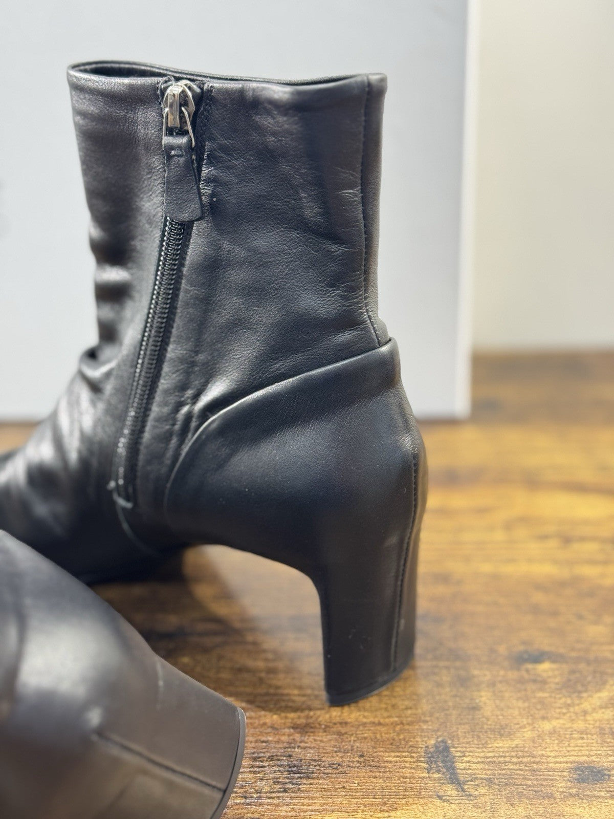 Del Carlo Stivaletto  Pelle Nero Luxury Made In Italy Boot Donna 40