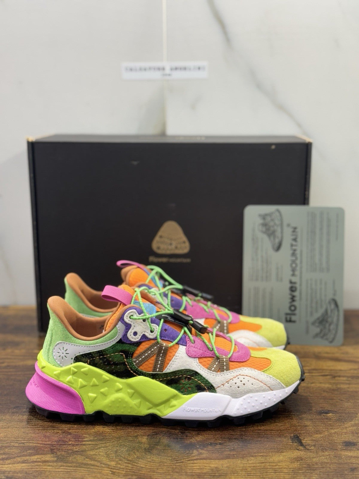 Flower Mountain Tiger Hill Green Orange White   Casual Donna 37
