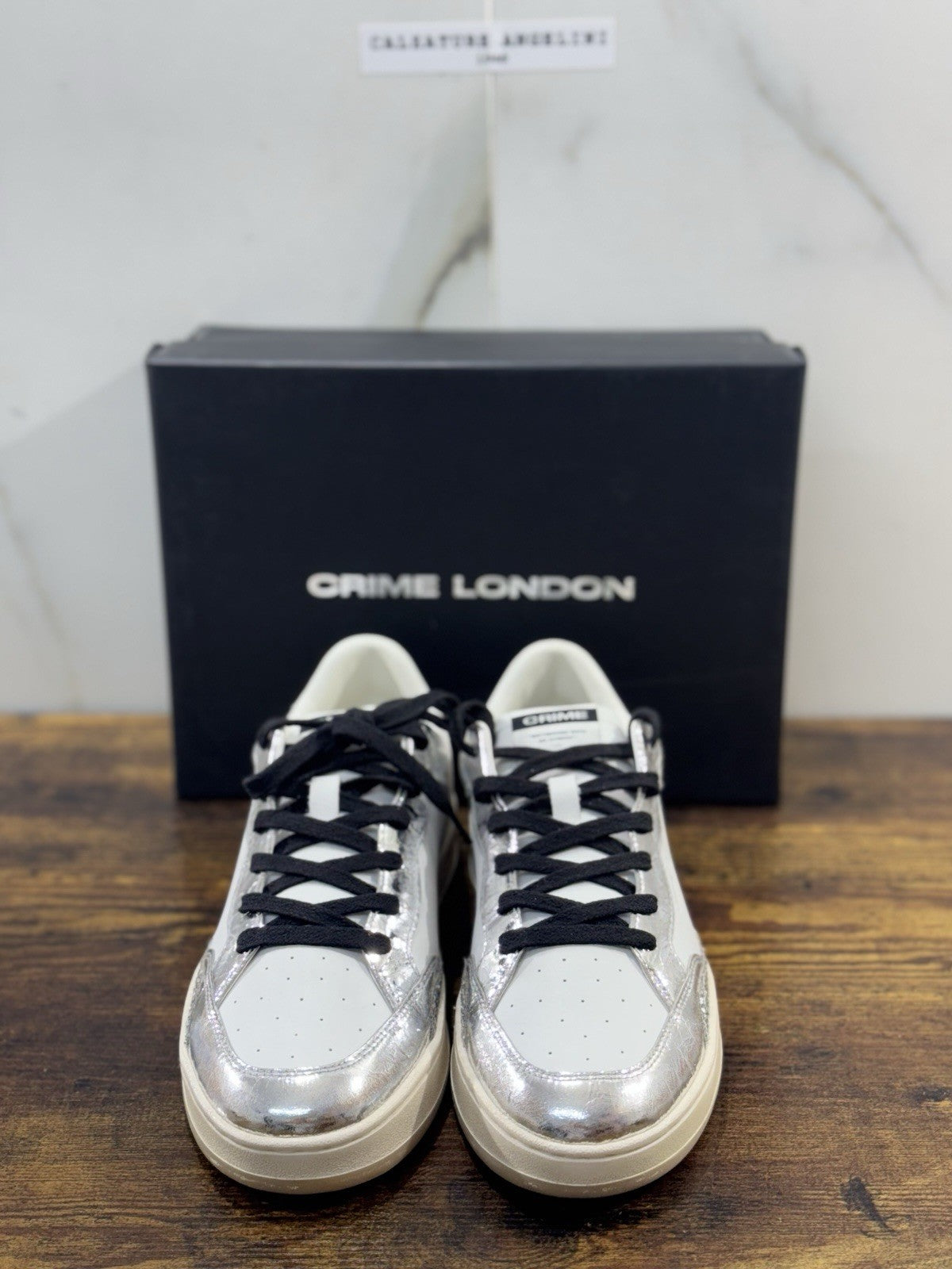 Crime London Sneaker Chelsea Pelle Bianca Donna 39