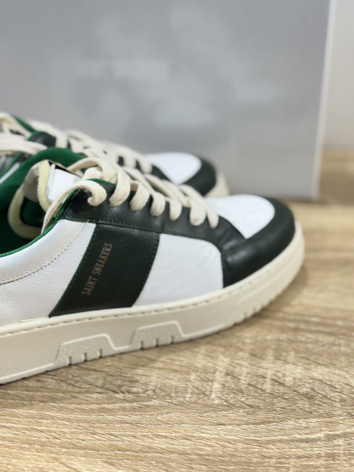 Saint Sneakers Uomo Tennis Club Pelle Verde Bianca Casual Shoes Made In Italy 44