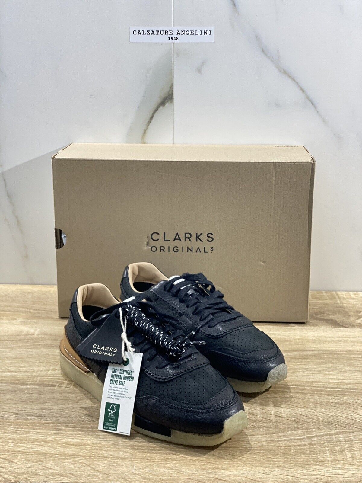 Clarks Original scarpa uomo torrum pelle nero suede fondo crepe sole 39.5