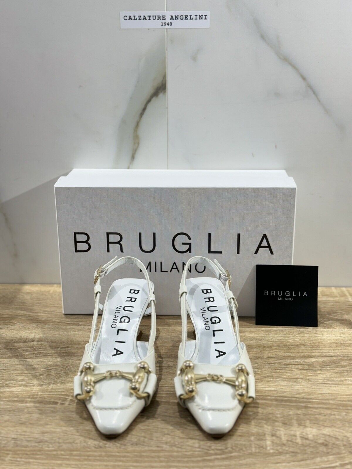 Bruglia Milano Slingback  Donna Bianca  Luxury Casual Sandal  Handmade 36