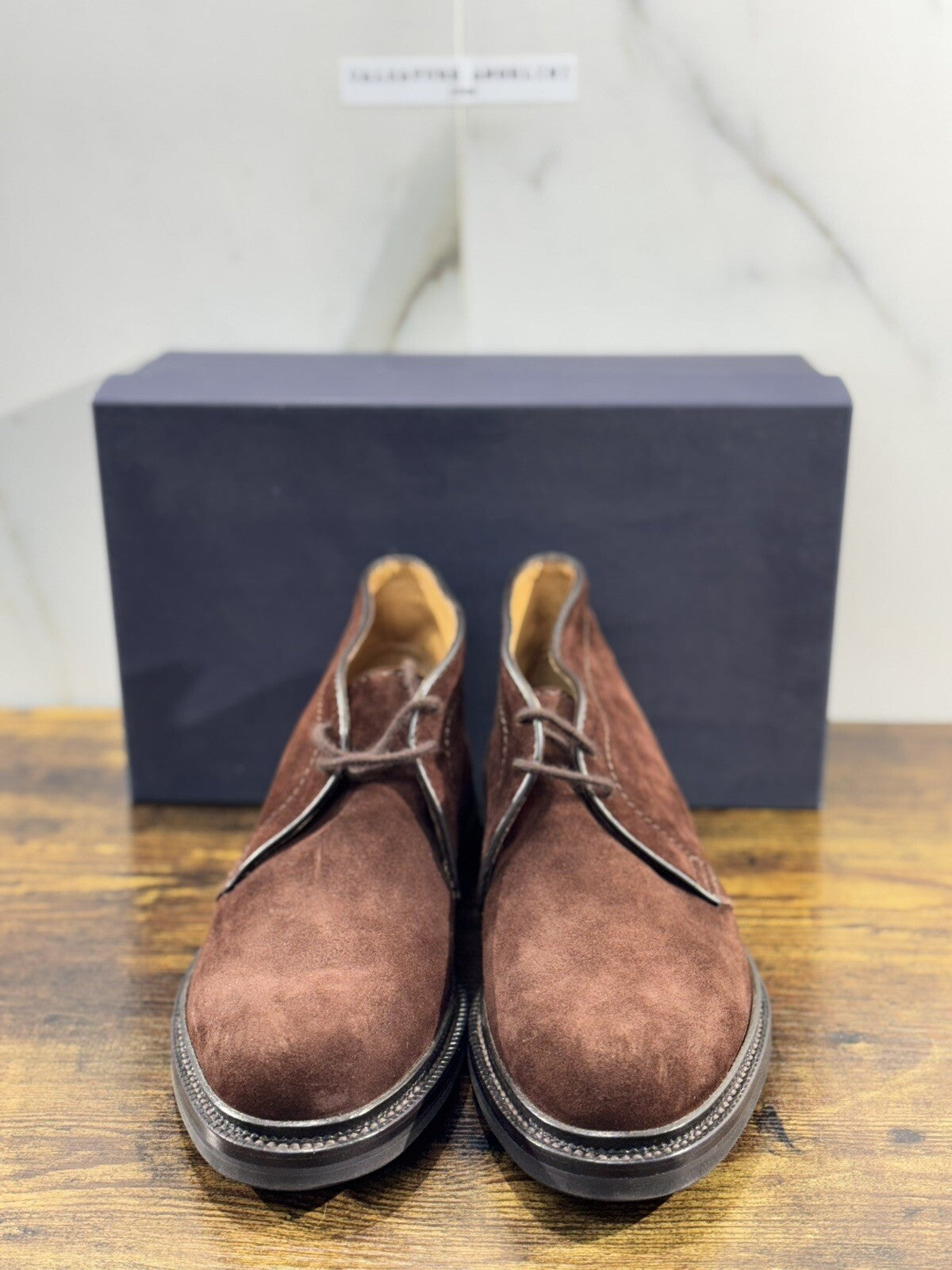 Edward Weston Polacchino Uomo Suede Cotto Gomma Triplex Northhampton Handmade 40