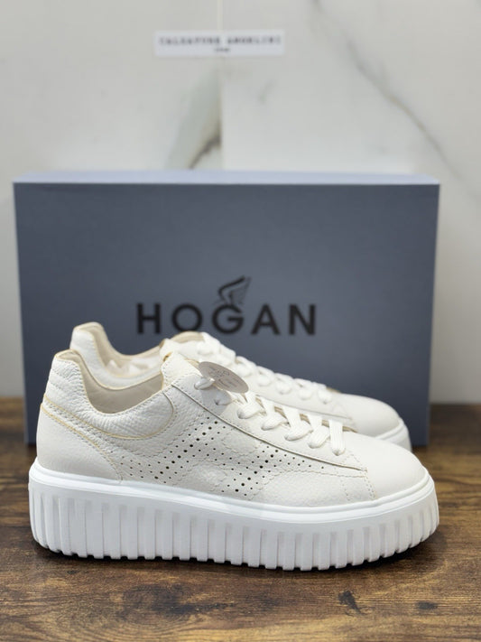 Hogan H Stripes Sneaker Pelle White Forata   Memory Foam Scarpa Hogan Donna 38.5