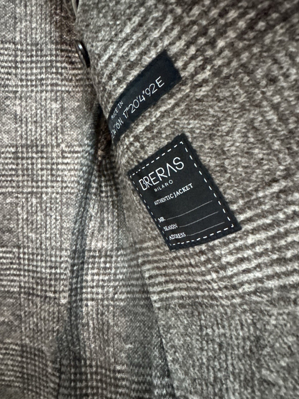 Breras Milano Giacca   Check Tortora Uomo 48