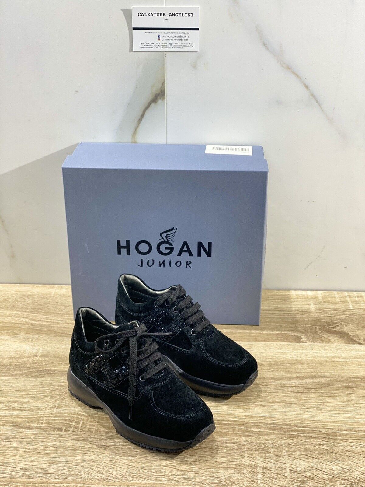 Hogan Junior Interactive Bambina Suede Nero Strass Casual Baby Hogan 29