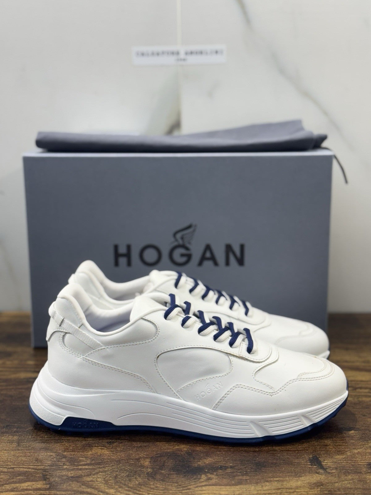 Hogan New Hyperlight Sneaker Pelle Bianca  Memory Foam Luxury Hogan Uomo 42.5