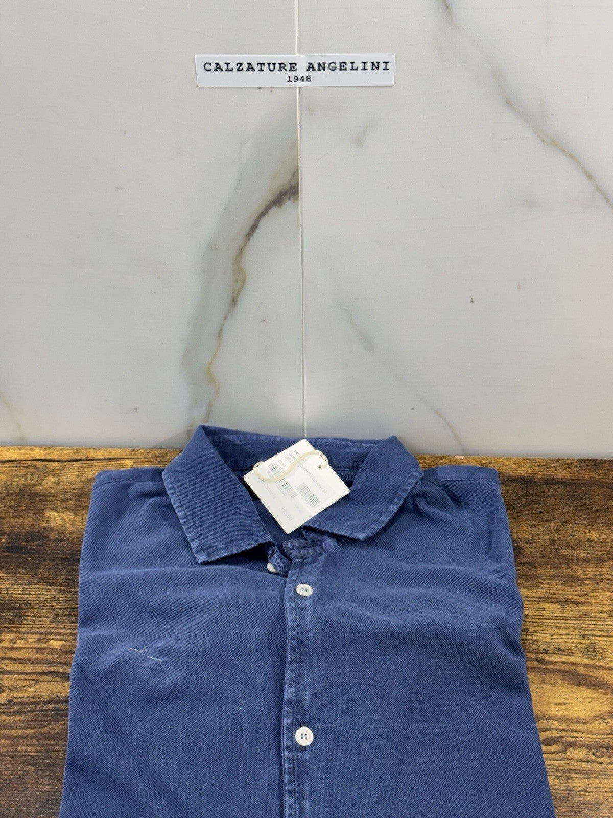 Magazzino Ricambi Polo Camicia Piquet Blu  In Cotone Icon Uomo 54
