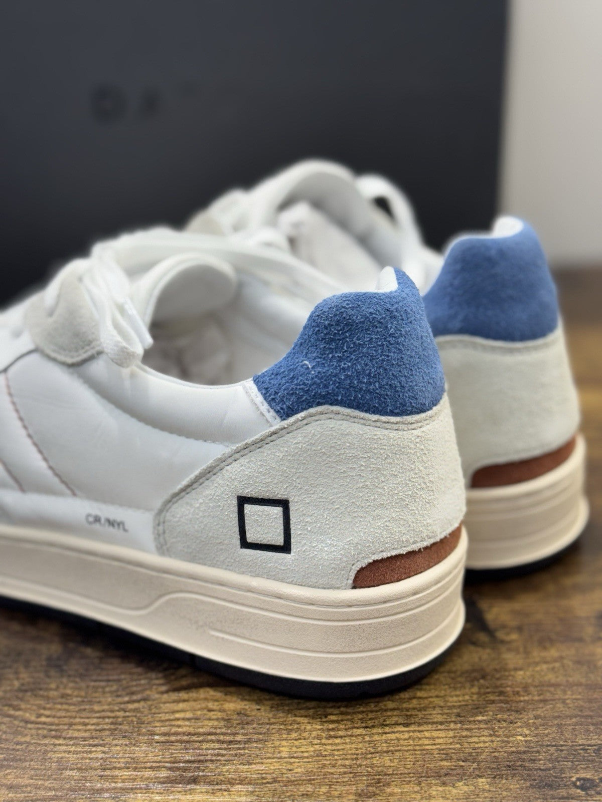 D.A.T.E Court 2.0 Sneaker Pelle Bianco Blu    Casual Uomo 45